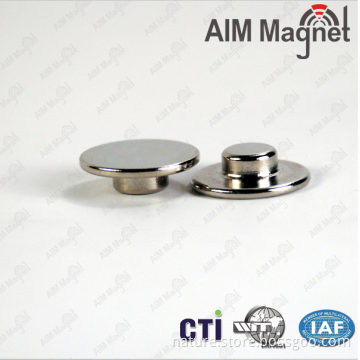 10mm dia x 5mm thick neodymium top hat magnet